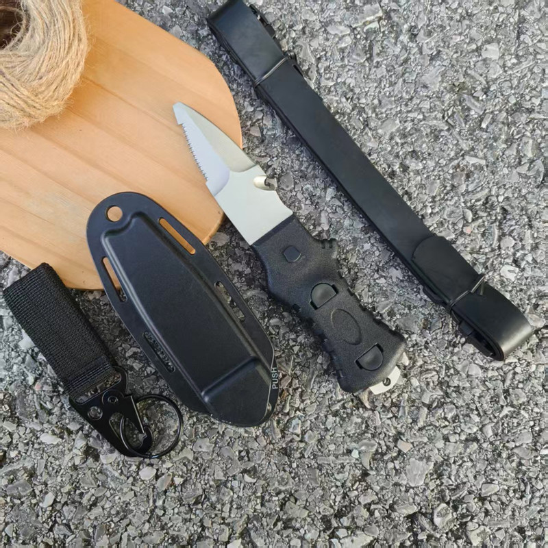 Dive Knife Titanium - 야외 수상 구조용 나이프, 로프 커터가