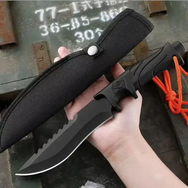 Dive Knife Titanium - 야외용 고경도 직선형 칼, 고정날 EDC