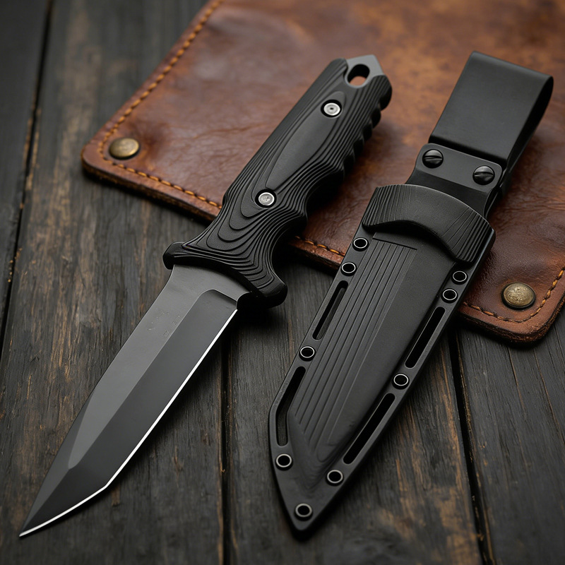 8071 고품질 스테인리스 스틸 직선 나이프 - 440 - Dive Knife Titanium 리뷰 및 가격